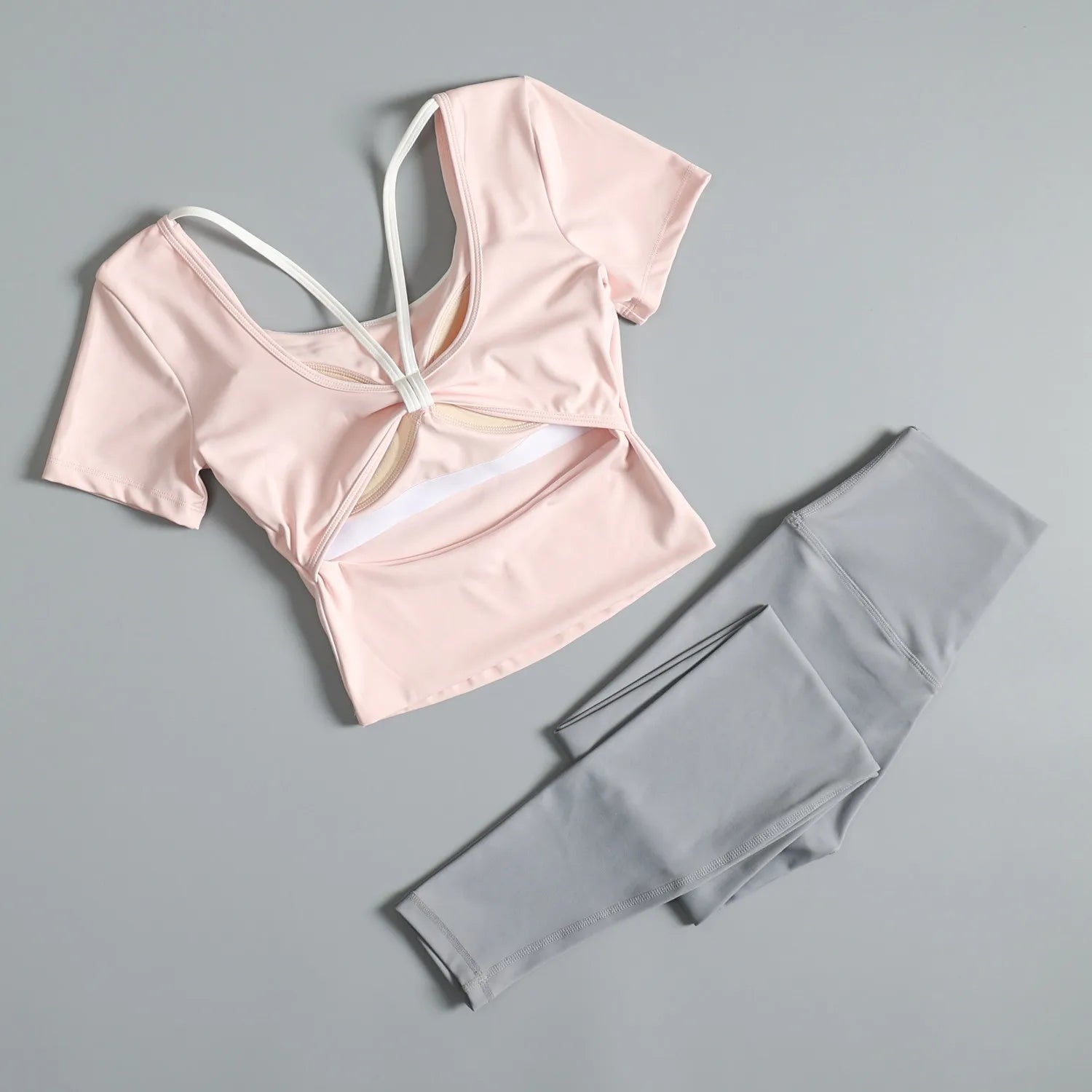 Beautiful slimming sports suit for women summer outdoor running training fitness short-sleeved trousers professional cycling