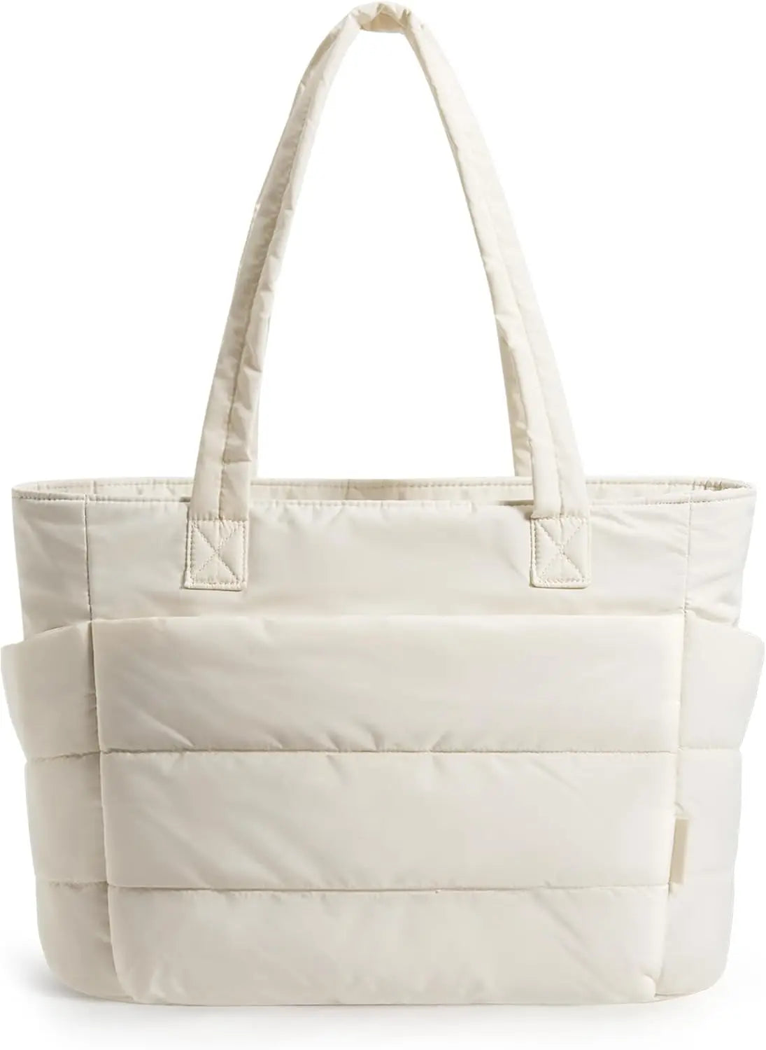 Lightweight Puffy Quilted Tote Bag for Women with Compartments, Ideal for Travel Work Gym