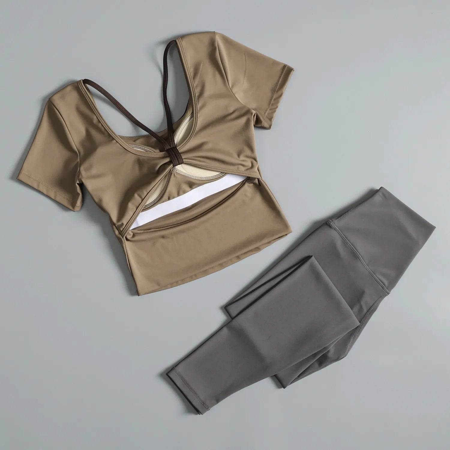 Beautiful slimming sports suit for women summer outdoor running training fitness short-sleeved trousers professional cycling