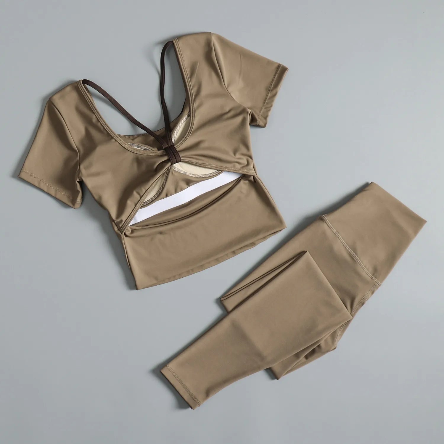 Beautiful slimming sports suit for women summer outdoor running training fitness short-sleeved trousers professional cycling